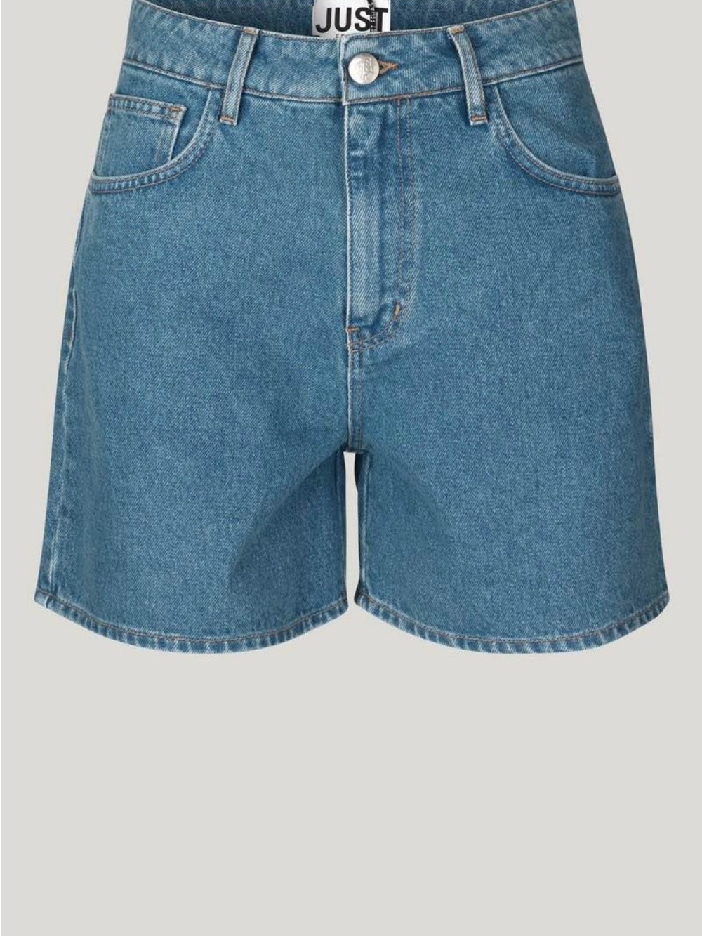 Blue High-Rise Denim Shorts